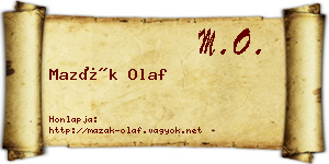 Mazák Olaf névjegykártya